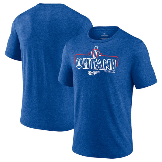 Men's Los Angeles Dodgers Fanatics Royal Exclusive Neon Tri-Blend T-Sh