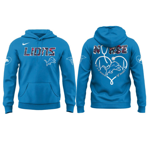Detroit Lions Nurses Appreciation Hoodie Set Blue
